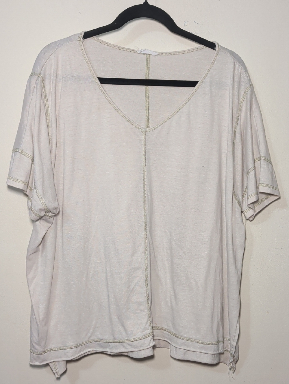 Jennaration Oversized V-Neck Tee Light Green Comfy Boho Flowy Women's Size L